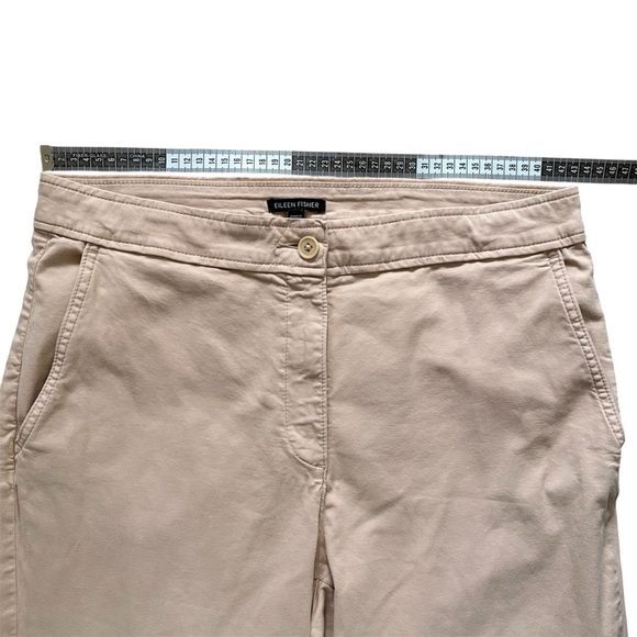 Eileen Fisher Tan Organic Cotton Stretch Ankle Comfort Chino Pants Size 12 - Picture 10 of 15